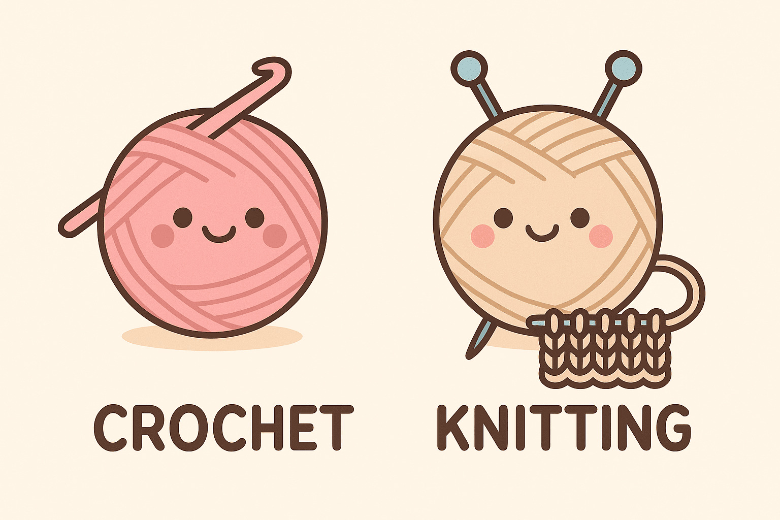 Diferencias entre crochet y dos agujas explicadas de forma simple